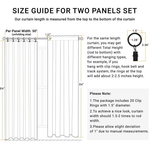 100% Blackout Shield Full Blackout Curtains for Bedroom  2 Panels Set, Clip Rings/Rod Pocket Faux Linen Black Out Curtains for Living Room, Thermal Insulated,, Beige