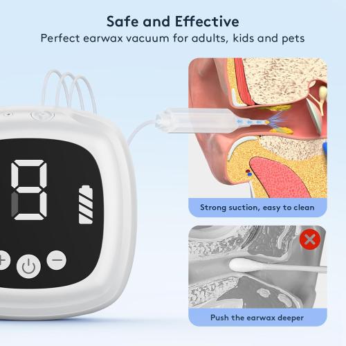 Ear Vacuum Wax Removal Kit, 9 Levels Strong Suction Ear Wax Vacuum Cleaner Electric Ear Wax Remover USB Rechargeable Reusable Ear Suction Device for Adults Children Indoor Outdoor Travel