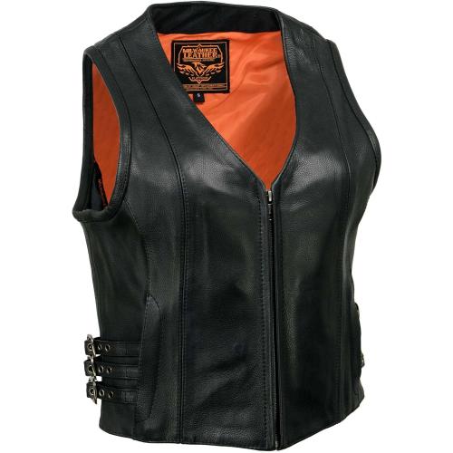 Milwaukee Women's 2XL Black Zippered Front Vest with Side Buckles