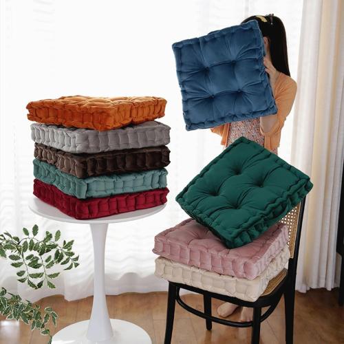 Floor Pillow Cushion for Home Decor, Seating, Tufted Corduroy Cushions for Balcony Outdoor Tatami Living Room (Beige, 16 W x 16 L x 4 H)   Long Cushion