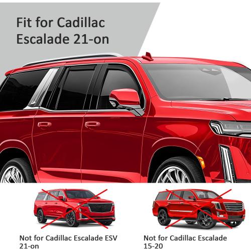 Voron Glass in-Channel Extra Durable Rain Guards for Cadillac Escalade 2021-2026, Window Deflectors, Vent Window Visors, 4 Pieces - 200928