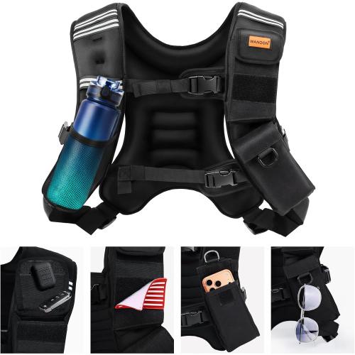 Weighted Vest Woman & Men,8lb/12lb/16lb/20lb/30lb/40lb Plus Size Weighted Vest With Phone Pockets & Reflective Strips for Walking, Running, Hiking,Rucking, Workout, Strength Training