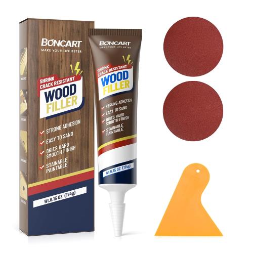 Boncart Wood Filler, 6.15 oz Paintable Wood Putty