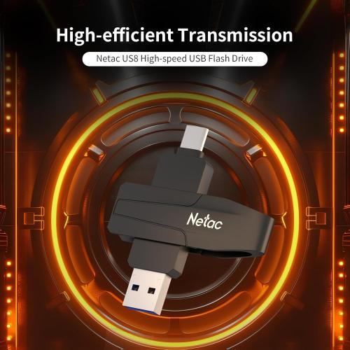 Netac 128GB Portable External USB Solid State Drive up to 550MB/s Type-c and USB 3.2 Dual Interface for Data Storage, Expansion of Storage for Photos/Videos/Music/Files, US8