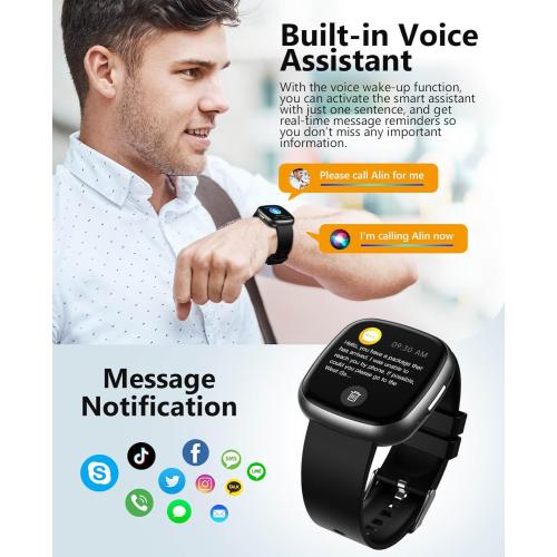 Smart Watches, 1.72 Smartwatch for Men Women (Answer/Make Call), Fitness Tracker with 100  Sport Modes, IP68 Waterproof, Heart Rate/Sleep/Spo2 Monitor, Activity Tracker for Android iOS