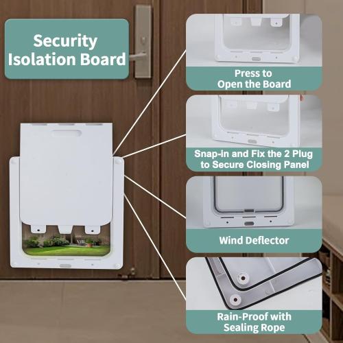 Large Doggie Door with Magnetic Locking Panel for Home Security - Durable & Weatherproof 17x14 for Medium to Large Dogs, Cats, Pets. Easy to Install