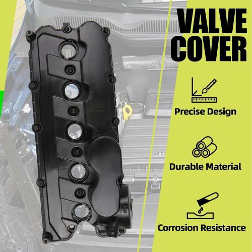 Valve Cover Compatible with VW Golf Passat Jetta Rabbit Beetle 2.5L L5 2005-2018 Replace 07K103469L 07K103469F