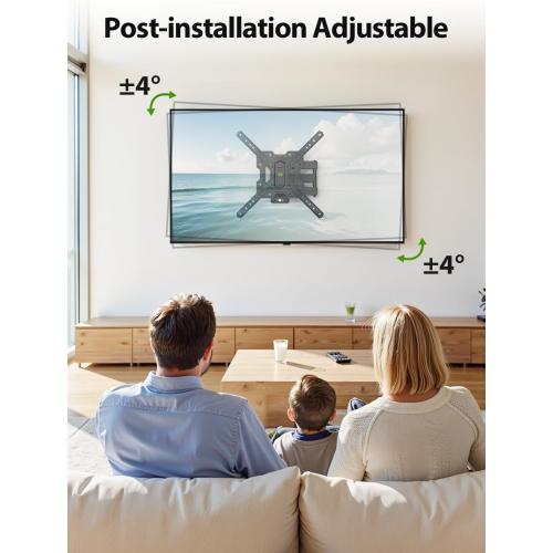 USX MOUNT UL Listed Full Motion TV Mount, Swivel Articulating Tilt TV Wall Mount for 26-55Inch LED, 4K, Wall Mount Bracket with VESA 400x400mm Up to 77lbs, Perfect Center Design -XMM006-1