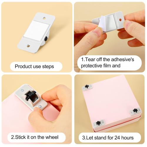 24 Pcs Self Adhesive Wheels Mini Fixed Wheels Caster Boxes Caster for Box Bottom Storage Rack DIY Toy Car Bin Storage(Classic Style)