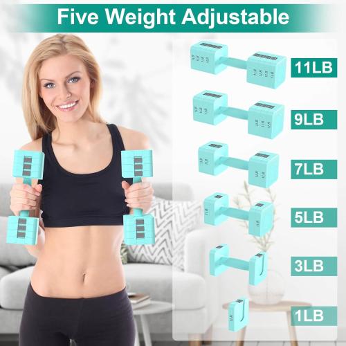 Hezeyferg 18LBS 22LBS Adjustable Dumbbells Set, Hand Weights Sets with Mutilple Levels, Adjustable Weight Dumbbells for Women/Men Home Gym Full Body Workout