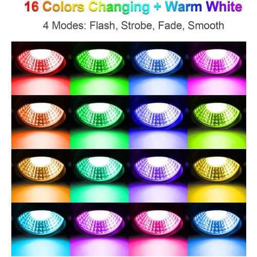 ZUCKEO 15W Christmas Spotlights Outdoor Spot Lights RGB Color Changing Landscape Lights, 120V Waterproof LED Spotlight with Remote & Plug for Yard Garden Path House Halloween Decorations (2Pack)