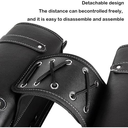 Motorcycle Saddlebags, Scooter Powersports Faux Leather Saddle Bags, Softail Universal Throw Over Sportster Saddlebags for Motorcycles Side Bag Small (10.24 x 4.72 x 8.66 inches)