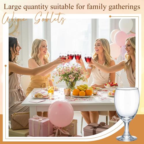 Patelai Set of 6 Water Goblet, 16 oz Clear Drinking Glasses Bulk Dishwasher Safe, Stemmed Water Glass for Juice Wine Beer Tea Sangria Cold Beverages, Reusable Glassware for Home Party Restaurant