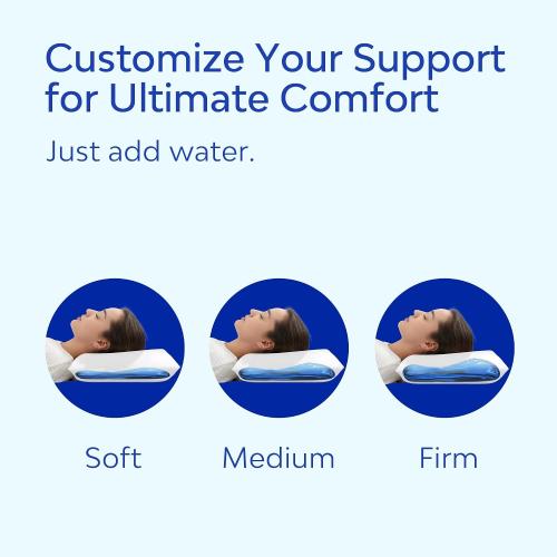 Mediflow Elite Down Water Pillow - 90% Down Fill, Adjustable Neck Pain Relief Pillow for Side, Back, and Stomach Sleepers