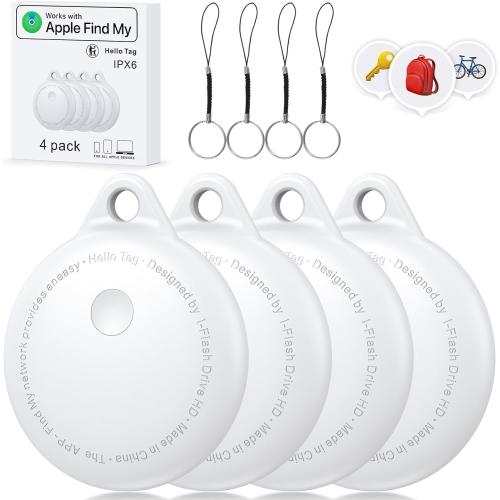 Smart Tags-4 Pack, Smart Bluetooth Tracker Work with Apple Find My, Key Finders and Find My Tracker, Game Changer Waterproof Smart Tag with Key Ring Tracker Tag for Keys/Luggage/Wallet