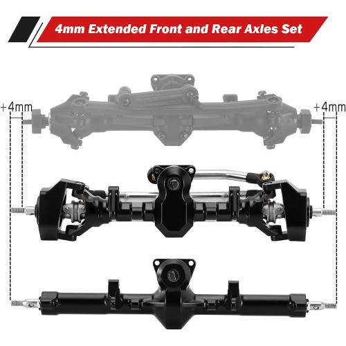 INJORA ProSteer Double Joint 40g Front and 22g Rear Axle for 1/24 Axial SCX24 Upgrade