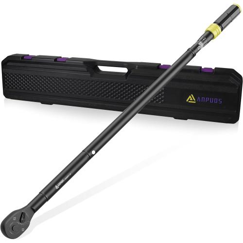 ANPUDS 3/4 Click Torque Wrench, 100-800 Ft-Lb/135.5-1084 Nm, Heavy Duty | ±3% Accuracy, 48-Tooth Quick Release, Cr-V Steel, Dual-Direction, for Semi Truck, Tractor, Diesel, Construction & Mining