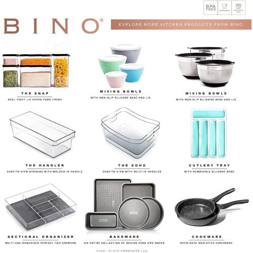 2 Pack BINO | Stackable Plastic Storage Bins, Large | THE MYRIAD COLLECTION | Multipurpose Bins | Pantry Organizers And Storage | Home Organization Containers | Clear Plastic Fridge Bin | Freezer Organizer