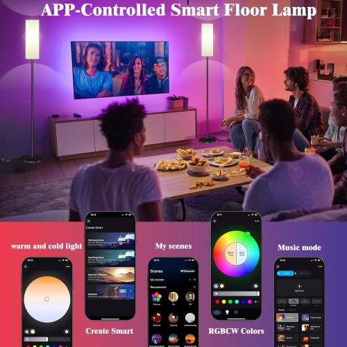 Smart LED Floor Lamp with APP Control & RGB Colors -