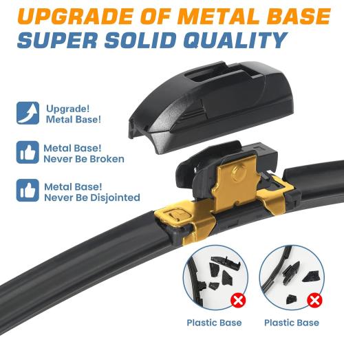 GSPSCN OEM QUALITY 24'' 18'' Premium Original Replacement Windshield Wiper Blades,Quiet and Durable Stable High Performance All-Season Auto Wiper Blades for J Hook (Pack of 2)