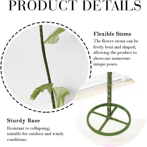 Artificial Fake Flowers for Outdoor, Huge Artificial Silk Flower Decoration with Light, Realistic No Fade Faux Flower for Birthday Living Room Hallway and Shop Window Display