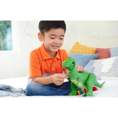 Mattel Disney and Pixar Toy Story Talking Dinosaur Action Figure with Movng Arms, Roarin’ Laughs Rex Dino Toy, 10.8-inch T Rex with 40  Sounds & Phrases
