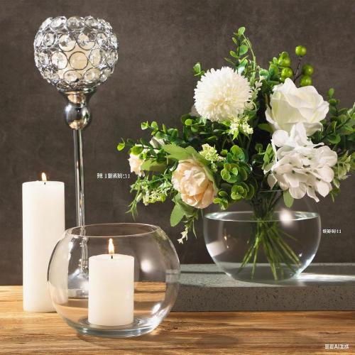 8 Pcs Bubble Bowl Vase Centerpiece 6''W x 5''H Round Glass Flower Vase Bulk Clear Terrarium Fish Bowl for Wedding Event Goldfish Planter Floral Centerpiece Office Home Decor