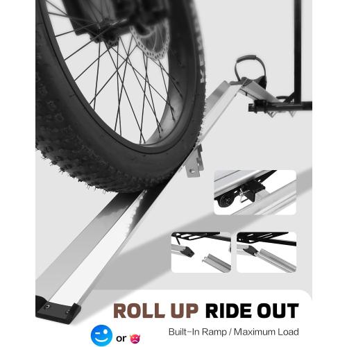 Young Electric Hitch Mount Single Bike Rack with Ramp for Electric Bike, 100 lbs. Capacity Bike Carrier for Truck, Trailer, RV, SUV‼️light scratches some hardware maybe missing‼️