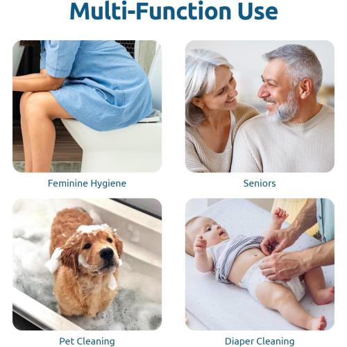 Handheld Bidet Sprayer, Muslim Shower, Adjustable Pressure | Bidet Attachment for Toliet, Adjustable Pressure, Stainless Steel Body, Feminine Wash, Cloth Diaper Rinse, Leak-Free Hose