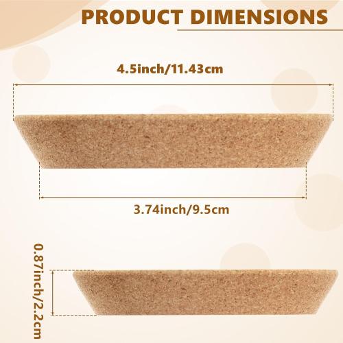 Kathfly 2 Pcs Tapered Cork Stoppers for 3.74-4.0 Inch Jar Openings, Large Cork Canning Jar Lids Wood Plugs Glass Wine Bottle Lids for Home Bar Kitchen Accessories, 4.5 Top and 3.74 Base (Large)