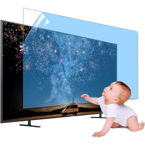 XRRX 43-65 Inch TV Screen Protector, Frosted Matte Anti Glare Outdoor/Indoor Anti Blue LightDustproof Filter Film, Relieve Eye Strain and Sleep Better, for LCD、LED、4K OLED / 55in 1221x689mm