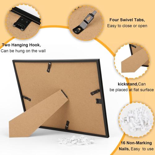 YixangDD 10 PACK Certificate Frames 8.5 x 11,Black Diploma Frame Document Frame with Clear Plexiglass,Picture Frames for Tabletop and Wall Display