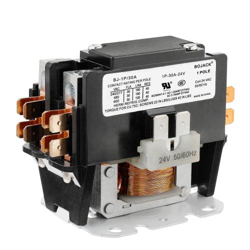 BOJACK 1 Poles FLA 30 Amp Coil 24 VAC Air Conditioner Condenser Compressor Contactor AC Definite Purpose Contactor