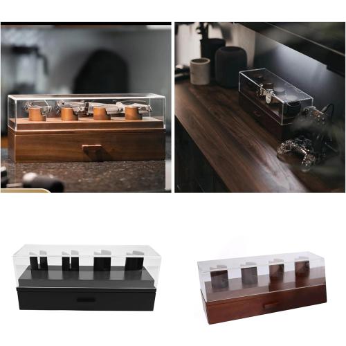 Sophisticated Watch Case Organizers Handy Wood Watch Display for 4 Watches Elegant Men's Watch Case with Acrylic Top