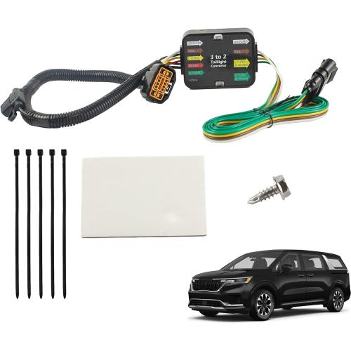 4 Way Trailer Wiring Harness Kit Compatible with 2019-2024 Hyundai Santa Fe Palisade Santa Cruz Tucson 2020-2024 Kia Carnival Sorento Telluride 4-Pin Towing Hitch Wiring Kit Replaces 56420