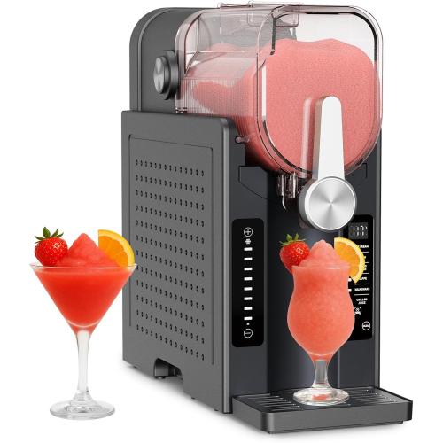 Slushie Machine No Ice Needed - Slushy Machine for Home,6 Pre-Set Programs, Auto Clean Function, 2 in 1 Soft Serve Ice Cream & Commercial Frozen Drink Machine with LED Display