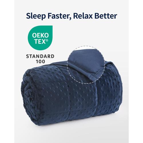 Mr. Sandman Weighted Blanket for Adults, Minky Heavy Blanket for Woman,Man Sleeping Calm, Soft and Cozy Weighted Throw Blankets, Machine Washable, 60 x 80in, 20 Pounds, Navy Blue