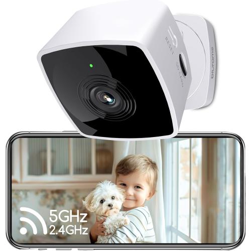 blurams 5GHz Cameras for Home Security, 2K Security Camera Indoor, Pet Camera with Phone App, Indoor Camera w/AI Motion Detection, 2-Way Audio, Compatible with Alexa&Google Home, WiFi 6