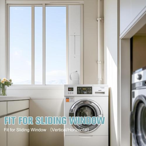 HOXHA Window Duct Kit Dryer Window Vent Kit for 4” Ducting Dryer Vent Hose, Sliding Window Vent Kit Fit with Dryer, Inline Duct Fans, Grow Tents