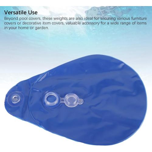 CDQL 10PCS Pool Cover Weights, Swimming Pool Cover Hanging Bag Water Bags, PVC Winter Pool Tarp Hanging Water Bag for Hot Tub (Type 2)