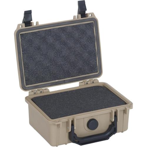 MEIJIA IP67 waterproof hard compact case,Customizable Fit Foam,8.12”x6.56”x 3.56”,Fit Use of Drones, Cameras,Equipments,lens (Desert Tan)