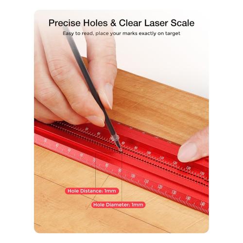 Alloy Scriber Precision Woodworking Tool T-Type Square Line Ruler Scribe (500 MM)