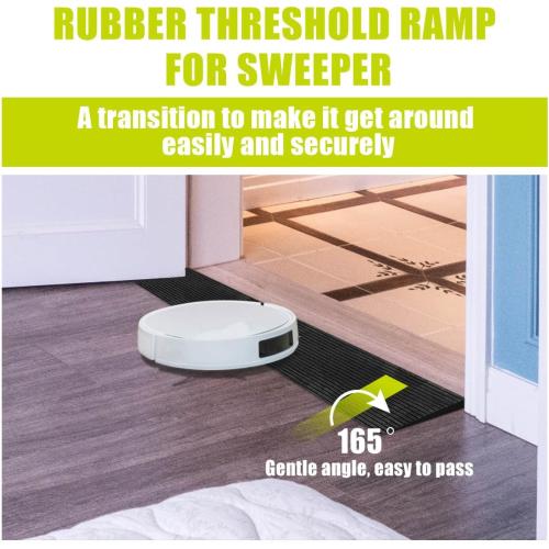 0.8 Rise Rubber Threshold Ramp Doorway, Recycled Solid Rubber Wheelchair Ramp with 2204 Lbs Load Capacity, Temporary Driveway Curb Ramps for Handicap, Door, Scooters (35.4 Lx 5.9 W)