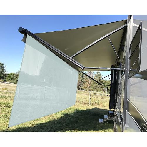 COLOR BEIGE Tentproinc RV Awning Sun Shade Screen 8' X 18' 3'' (Fit for 19' Awning) Mesh Sunscreen for RV Awning Sunshade Motorhome Camper Trailer Awning Screenshade Block UV Glare - 3 Year Warranty