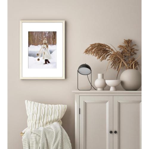 Yaetm White 12x16 Picture Frame with Mat for 8.5x11 Set of 4, Solid Wood Frame 12x16 for Photos, Posters & Art Prints, Horizontal and Vertical Wall Mount (4 pack, White)