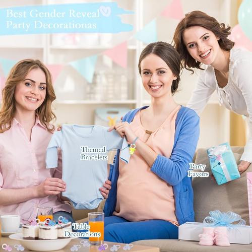 150 Mini Acrylic Pacifiers for Baby Shower Game, 0.86 Inch Bulk Chupones para Gender Reveal Party Favors Table Decoration (Blue)