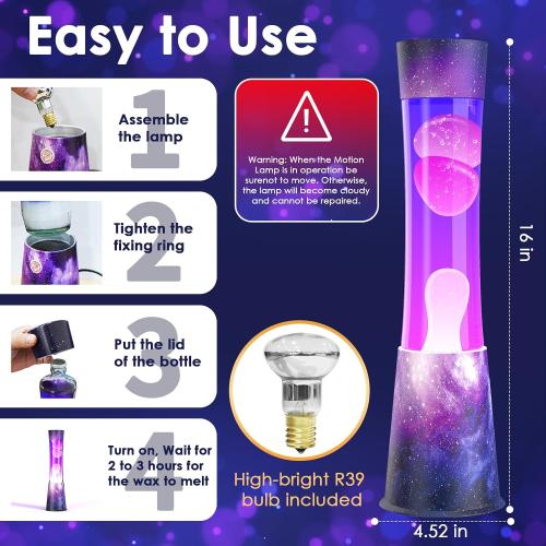 Liquid Motion Lamps - starry sky purple Liquid / White Wax, Beautiful Lamp, Relaxing Light, Night Light , lamps for adults, teenagers children, Bedroom Light Living Room, Novel and Cool Decorations