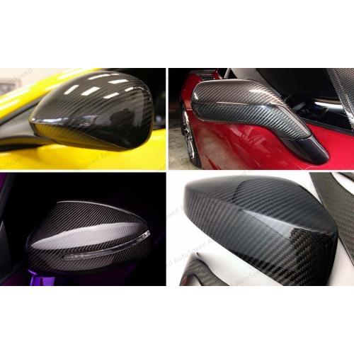 DIYAH 5D High Gloss Black Carbon Fiber Vinyl 120 x 60 / 10 FT x 5 FT Bubble Free Air Release Car Wrap Film Automotive DIY Decals with Hand Tools