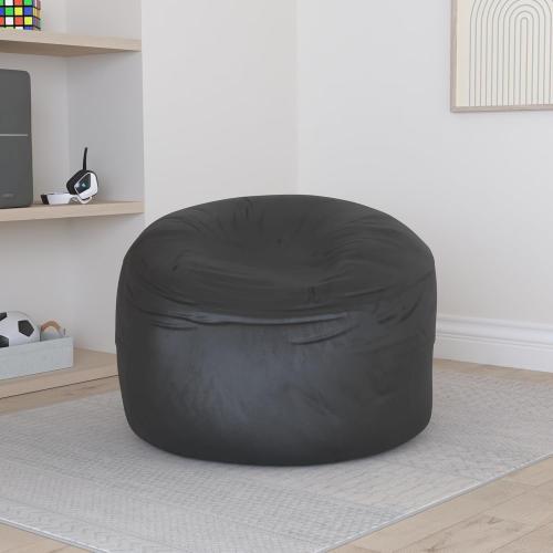 Homguava 3FT Bean Bag Chair: 3' Bean Bags with Memory Foam Filled, Large Beanbag Chairs Soft Sofa with Dutch Velvet Cover-Black
