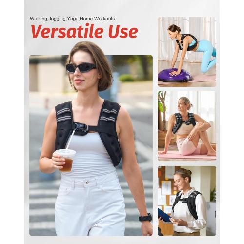 ZELUS Weighted Vest, 6lb/8lb/12lb/16lb/20lb/25lb/30lb Weight Vest with Reflective Stripe for Workout, Strength Training, Running, Fitness, Muscle Building, Weight Loss, Weightlifting